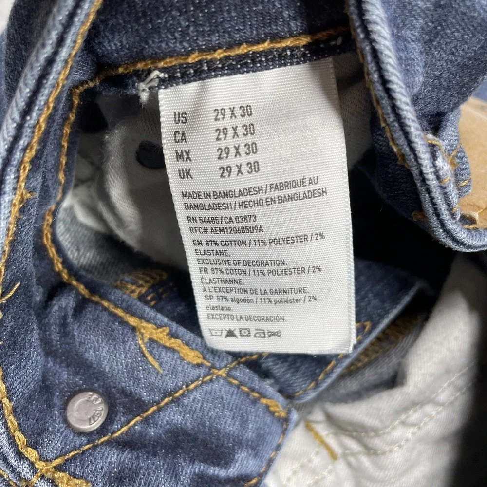 American Eagle Jeans Mens 29x30 FITS 28x28 Dark Blue Original Boot Airflex +